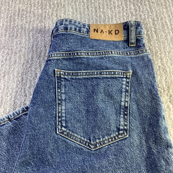NA-KD Button Closure Straight Leg Denim Jeans Womens Blue Size 38 - Picture 1 of 14